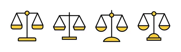 Scales Icon Set Web Mobile App Law Scale Icon Justice — Stock Vector