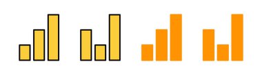 Web ve mobil uygulama için büyüyen grafik simgesi ayarlanıyor. Çizelge ve sembol. diyagram simgesi