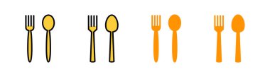 Kaşık ve çatal simgesi web ve mobil uygulama için ayarlandı. kaşık, çatal ve bıçak ikonu vektörü. Restoran işareti ve sembolü