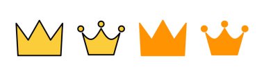 Web ve mobil uygulama için Crown simgesi ayarlandı. taç işareti ve sembol
