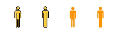 Web ve mobil uygulama için adam simgesi ayarlandı. Erkek işareti ve sembol. insan sembolü