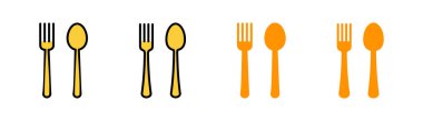 Kaşık ve çatal simgesi web ve mobil uygulama için ayarlandı. kaşık, çatal ve bıçak ikonu vektörü. Restoran işareti ve sembolü