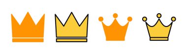 Web ve mobil uygulama için Crown simgesi ayarlandı. taç işareti ve sembol