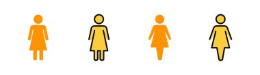 Web ve mobil uygulama için kadın simgesi ayarlandı. Kadın imzası ve sembolü