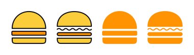 Web ve mobil uygulama için burger simgesi ayarlandı. Hamburger ve sembol. hamburger