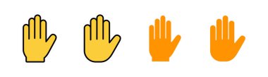 Web ve mobil uygulama için el simgesi ayarlandı. El işareti ve sembol. el hareketi
