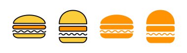 Web ve mobil uygulama için burger simgesi ayarlandı. Hamburger ve sembol. hamburger