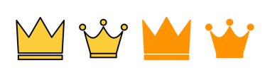 Web ve mobil uygulama için Crown simgesi ayarlandı. taç işareti ve sembol