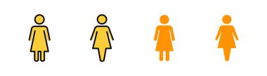 Web ve mobil uygulama için kadın simgesi ayarlandı. Kadın imzası ve sembolü
