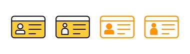 Web ve mobil uygulama için lisans simgesi ayarlandı. Kimlik kartı simgesi. Sürücü ehliyeti, personel kimlik kartı 