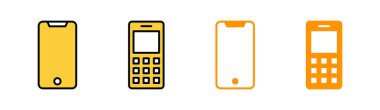 Web ve mobil uygulama için telefon simgesi ayarlandı. Çağrı kodu ve sembol. telefon sembolü