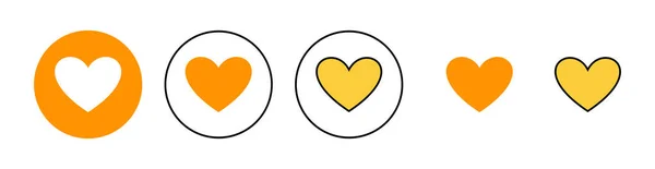 Набор Иконок Любви Веб Мобильного Приложения Знак Сердца Символ Вектор — стоковый вектор