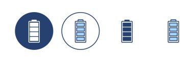 Batarya ikon vektörü. Şarj işareti. pil şarj seviyesi