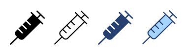 Şırınga ikon vektörü. Enjeksiyon işareti ve sembol. Aşı simgesi