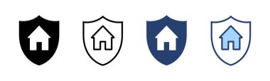 Ev sigortası ikonu vektörü. ev koruma işareti ve sembol
