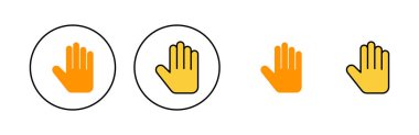 Web ve mobil uygulama için el simgesi ayarlandı. El işareti ve sembol. el hareketi