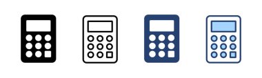 Hesap makinesi ikon vektörü. Hesap makinesi işareti ve simgesi.