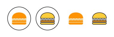 Web ve mobil uygulama için burger simgesi ayarlandı. Hamburger ve sembol. hamburger