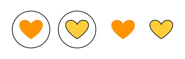 Набор Иконок Любви Веб Мобильного Приложения Знак Сердца Символ Вектор — стоковый вектор