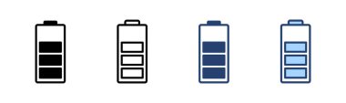 Batarya ikon vektörü. Şarj işareti. pil şarj seviyesi
