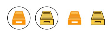 Web ve mobil uygulama için arşiv dizinleri simgesi ayarlandı. Belge vektör simgesi. Depolama simgesini arşivle.