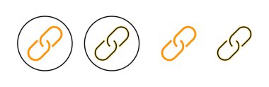Web ve mobil uygulama için bağlantı simgesi ayarlandı. Hiper bağlantı zinciri işareti ve sembolü