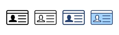 Lisans simgesi vektörü. Kimlik kartı simgesi. Sürücü ehliyeti, personel kimlik kartı 