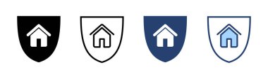 Ev sigortası ikonu vektörü. ev koruma işareti ve sembol