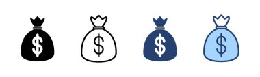 Para ikonu vektörü. Para işareti ve sembol