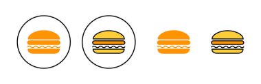 Web ve mobil uygulama için burger simgesi ayarlandı. Hamburger ve sembol. hamburger