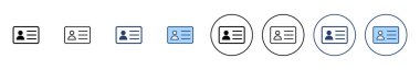 Lisans simgesi vektörü. Kimlik kartı simgesi. Sürücü ehliyeti, personel kimlik kartı 