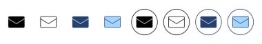 Posta simgesi vektörü. e-posta işareti ve sembol. E- posta simgesi. Zarf simgesi