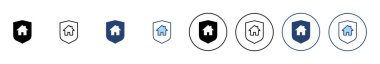 Ev sigortası ikonu vektörü. ev koruma işareti ve sembol