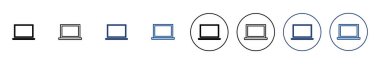 Dizüstü bilgisayar simgesi vektörü. bilgisayar işareti ve sembol