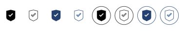 Kalkan kontrol simgesi vektörü. Koruma onayı işareti. Sigorta simgesi