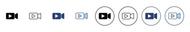 Video simgesi vektörü. Video kamera işareti ve sembol. Film tabelası. Sinema