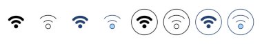 Wifi simge vektörü. İşaret işareti ve sembol. Kablosuz simge