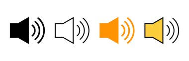 Hoparlör simgesi ayarlandı. Ses düzeyi ve sembol. Hoparlör ikonu. ses sembolü
