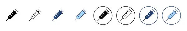 Jeringa Vector Icono Signo Inyección Simbol Vaccine Icono — Vector de stock