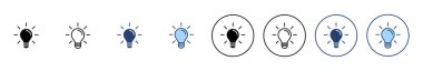 Lamba simgesi vektörü. Ampul işareti ve sembol. fikir sembolü.