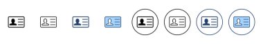 Lisans simgesi vektörü. Kimlik kartı simgesi. Sürücü ehliyeti, personel kimlik kartı 