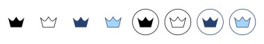 Crown ikon vektörü. taç işareti ve sembol