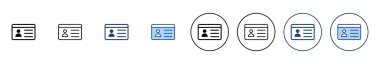 Lisans simgesi vektörü. Kimlik kartı simgesi. Sürücü ehliyeti, personel kimlik kartı 