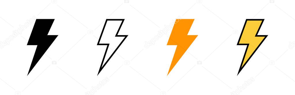 Lightning icon set vector. electric sign and symbol. power icon. energy sign