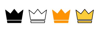 Crown simgesi kümesi vektörü. taç işareti ve sembol