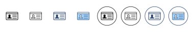 Lisans simgesi vektörü. Kimlik kartı simgesi. Sürücü ehliyeti, personel kimlik kartı 