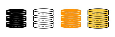 Veritabanı simgesi belirleme vektörü. veritabanı işareti ve sembolü