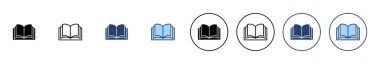 Kitap ikonu vektörü. Açık kitap işareti ve sembol. Kitap simgesi