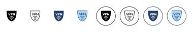 Vpn simge vektörü. Özel ağ işareti ve sembol. sanal özel ağ simgesi.
