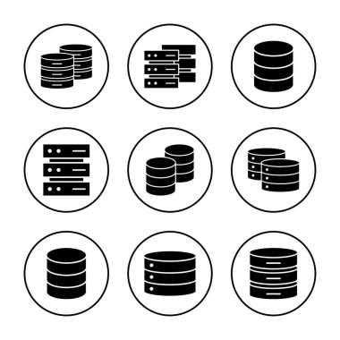 Veritabanı simge vektörü. veritabanı işareti ve sembolü